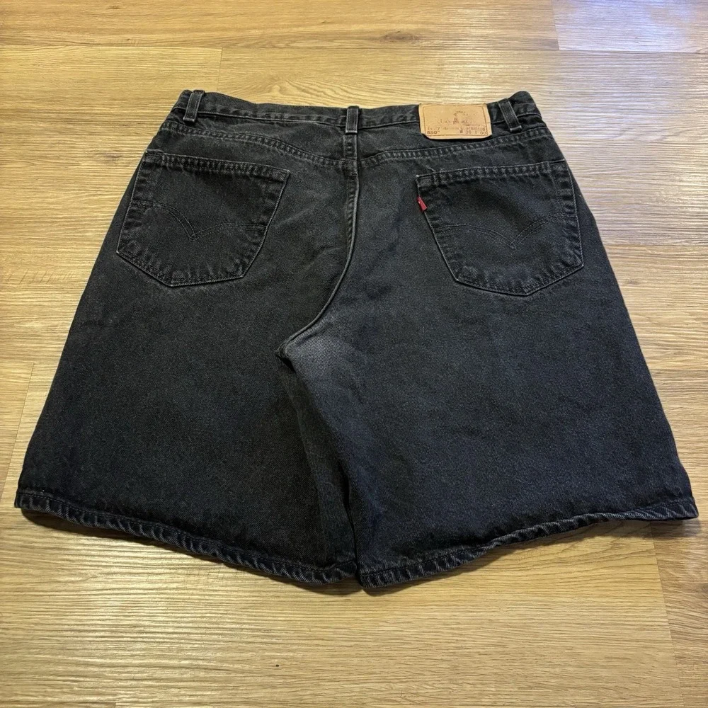 VTG 1999 Levis 550 Relaxed Fit Denim Shorts Mens 36 Fits 34 Black USA Made Y2K